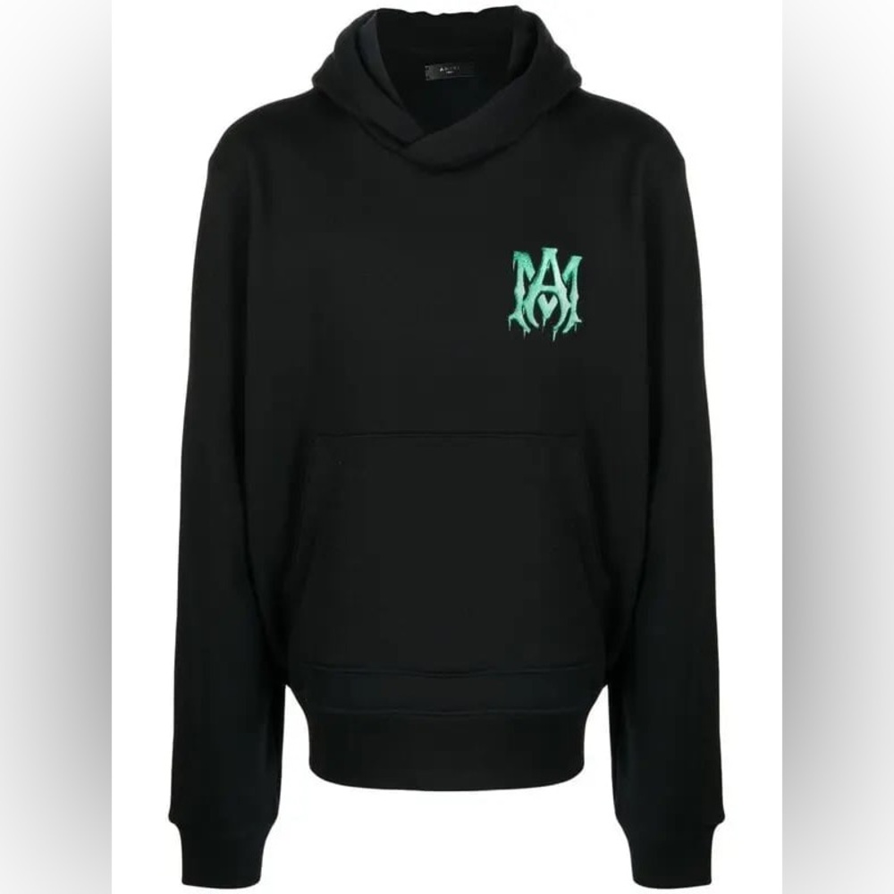 Amiri Coveted Black Watercolor Cotton Sweatshirt Hoodie Streetwear Men’s Size S